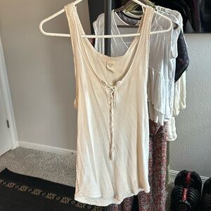 We the free pointelle lace tank